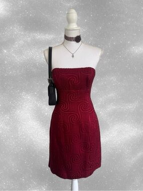 Vintage 1990s Strapless Whimsygoth Nicole Mille Mini Dress.